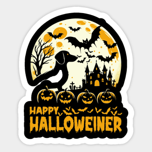 Halloween Dachshund Weenie Wiener Moon Dog Halloweiner Sticker